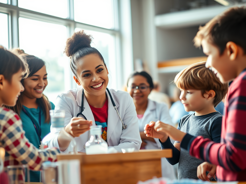 AI image - Teacher with kids